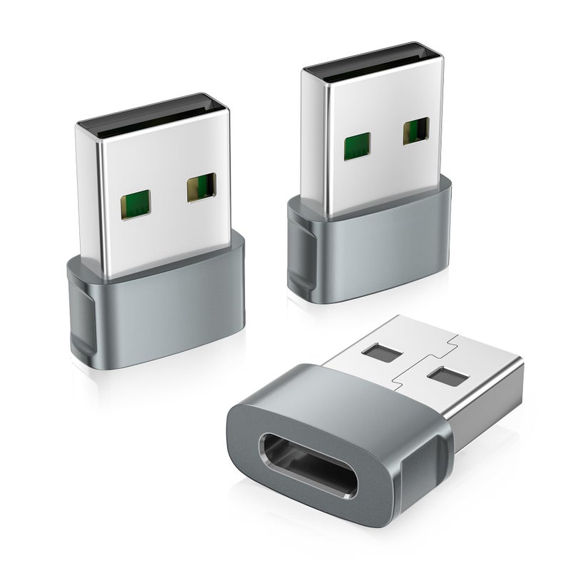 Basesailor USB to USB C Adapter 3Pack,Type C Female to A Male Car Charger USBC Car Converter for iPhone Air 17 16 16e 15 14 Pro Max,iWatch 11 10,iPad 9 Mini 7,Samsung Galaxy S25 A56,Z Fold Flip 6 - Image 1